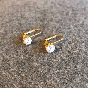 Gold tone and cubic zirconia earrings
